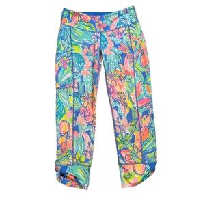 Lilly Pulitzer Luxletic Fara Weekender Cropped Legging Small UPF50 Surf Gypsea